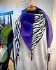 szale damskie Chusta patchworkowa zebra z fioletem 1