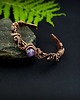 bransoletki wire wrapping Miedziana bransoleta mankietowa z ametystem i granatem - Zamówienie specjalne 8