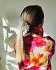 gumki do włosów Gumka jedwabna, scrunchie, frotka biały lotos MAXI 4