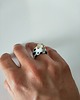 pierścionki złote Porcelanowy pierścionek z prawdziwym złotem - krówka z kulką 2