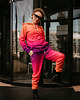 spodnie dresowe damskie Damskie Spodnie Fullprint DR.CROW Ombre Pom Fiol 2