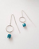 kolczyki z kamieniami Kolczyki srebrne z apatytem Blue Long Spin 2