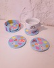 podkładki do kuchni Kolorowa podkładka pod kubek, zestaw, organizer, błękitne, lastryko, 9 cm 3