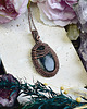wisiory Miedziany wisiorek wire wrapping z jaspisem star galaxy 2