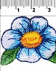 naszywki na ubrania Naszywka naprasowanka KWIATEK termo haft dla dzieci 4,1x3,2cm niebieska 1