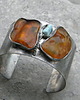 bransoletki wire wrapping Bursztyn / larimar  -  bransoleta mankiet CUFF 2