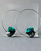 kolczyki wire wrapping Srebrne kolczyki koła szmaragdowe 2