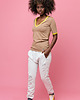 t-shirt damskie T-shirt v-neck karmel BETTY 1