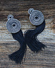 kolczyki soutache Czarno- srebrne spirale  kolczyki soutache z chwostami 3