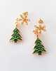 kolczyki szklane Kolczyki Zielone Choinki Śnieżynki 2