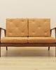 sofy i szezlongi Sofa dębowa dwuosobowa ze skórą naturalną, Dania, lata 60. 1