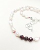 srebrne naszyjniki Szare Perły z Burgundowym Akcentem 2