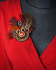 broszki Brązowa broszka soutache z piórami 6