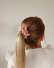 gumki do włosów Satynowa gumka satynowa scrunchie owijka frotka brudna brzoskwinia MIDI 1