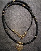 naszyjniki - inne Boho na czarno i złoto naszyjnik, uroczy prezent handmade 4