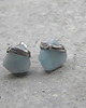 kolczyki wire wrapping Surowy akwamaryn  - sztyfciki 3