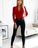 body damskie 375-6 BODY z kopertowym dekoltem - CZERWONE - S 1