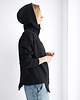 bluza z kapturem damska Czarna bluza oversize z kapturem i asymetrycznym dołem 3