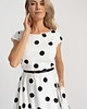 sukienki midi damskie BONA - biała sukienka w retro grochy 4