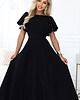 sukienki maxi damskie 694-1 MIRELLA Elegancka rozkloszowana sukienka maxi z cekinami - czarna 5