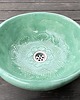 umywalki UM8 Umywalka ceramiczna,  miętowa, okrągła, folkowa koronka na dnie. 1
