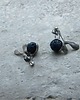 kolczyki wire wrapping Granatowa lawa  - sztyfty 3