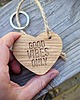 breloki Brelok serce z drewna, good vibes only 3