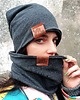 czapki damskie Cienka czapka unisex przejściowa grafitowa 1