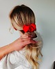 spinki i klamry do włosów Scrunchie spinka klamra jedwabna płomienna czerwień 3