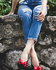 klipsy do butów Klipsy do butów Coquet - Kokardy 3D / Red Suede 5