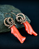 kolczyki wire wrapping Kolczyki wire wrapping z koralem 4