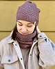 komplety damskie Zestaw - Czapka przedłużana Slouchy & Komin - Wrzos 2