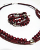 komplet biżuterii Komplet - Wiśniowy - drewniane korale, bordo 2