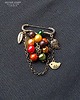 broszki Broszka niezwykła na agrafce w modnym stylu Boho handmade w kolorach jesieni 6