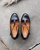 czółenka damskie BALERINY RETRO NA OBCASIE 8CM CZARNA skóra 8