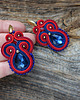 kolczyki soutache Granat, bordo i złoto- kolczyki sutasz 2