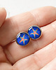 kolczyki szklane Blue Starfish kolczyki wkrętki 5