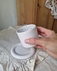 kubki Kubek ceramiczny z talerzykiem/ czarka ze spodkiem 1