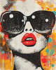 plakaty Plakat - Lips & glasses 2