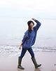 swetry damskie  Sweter handmade oversize  blue z wełną 4
