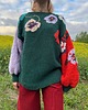 swetry damskie Sweter kwiatami zdobiony 1