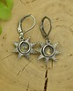 kolczyki wire wrapping Małe błękitne kolczyki słoneczka złoty labradoryt wire wrapping 3