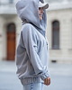 bluza z kapturem damska BLUZA ROZPINANA SZARA KANG00 guma 2