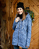 bluza z kapturem damska BLUZA NA ZAMEK ALINA  niebieski melanż 1