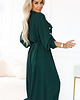 sukienki midi damskie 531-7 Szmizjerka midi ze złotymi guzikami i wiązaniem - zielona - UNI 3