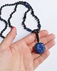 biżuteria męska PREMIUM: naszyjnik męski supełkowany : LAPIS LAZULI, onyks, turmalin 2
