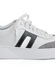 sneakersy damskie Sneakersy skórzane -  biało/czarne/popiel  (7205) 3