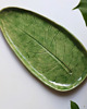 patery i talerze Opowieść lasu - zielona patera z liściem szczawiu 2