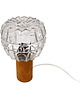 lampy stołowe AKA Leuchten vintage lampka nocna z prasowanego szkła drewna Niemcy lata 70. 7