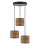 lampy wiszące Kaskadowa 3-płomienna lampa wisząca PUEBLO ECO z fornirowymi kloszami 1